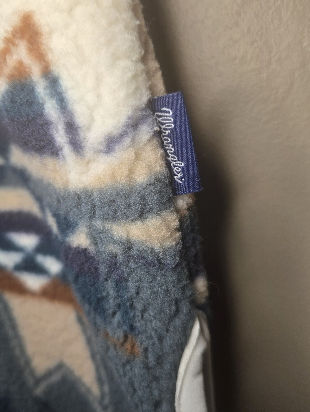 Wrangler Dusty Blue Retro Quarter Zip Sherpa Women's Pullover Jacket Size Large - Picture 14 of 16
